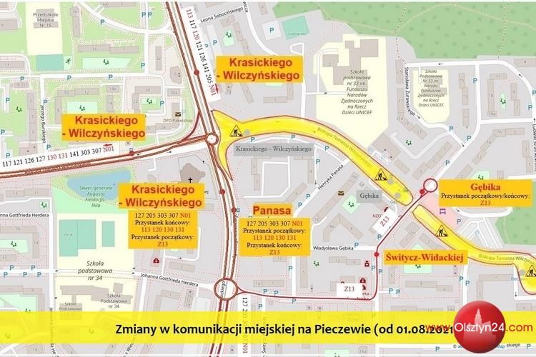 Działanie linii dowozowych na Pieczewo