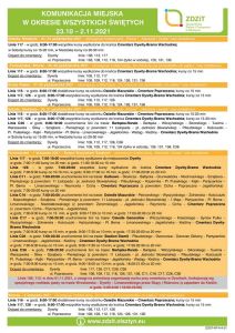 Zmiany w komunikacji w okresie Wszystkich Świętych. Wejdą od jutra