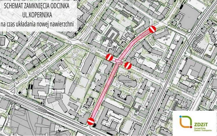 Utrudnienia na ul. Kopernika – rusza kolejny etap prac drogowych