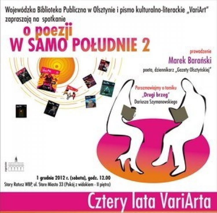 WBP zaprasza na spotkanie „O poezji w samo południe”