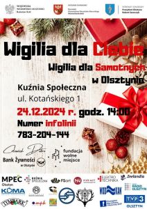 Wigilia dla Samotnych odbędzie się w Kuźni Społecznej