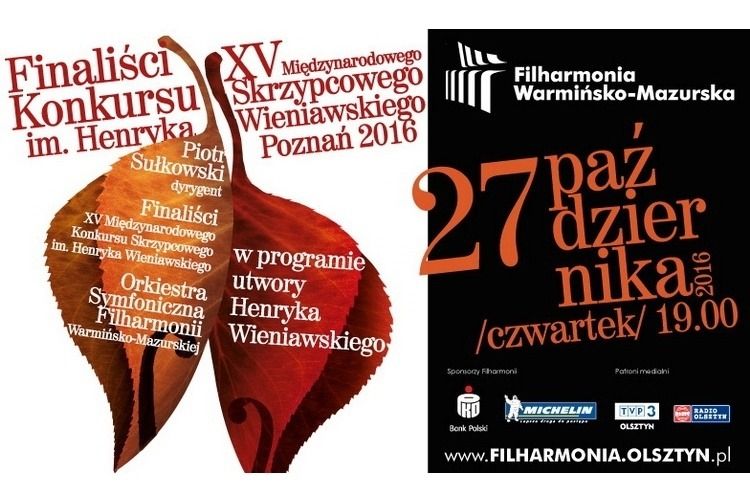 Laureaci 15. Międzynarodowego Konkursu Skrzypcowego im. Henryka Wieniawskiego wystąpią w olsztyńskiej filharmonii