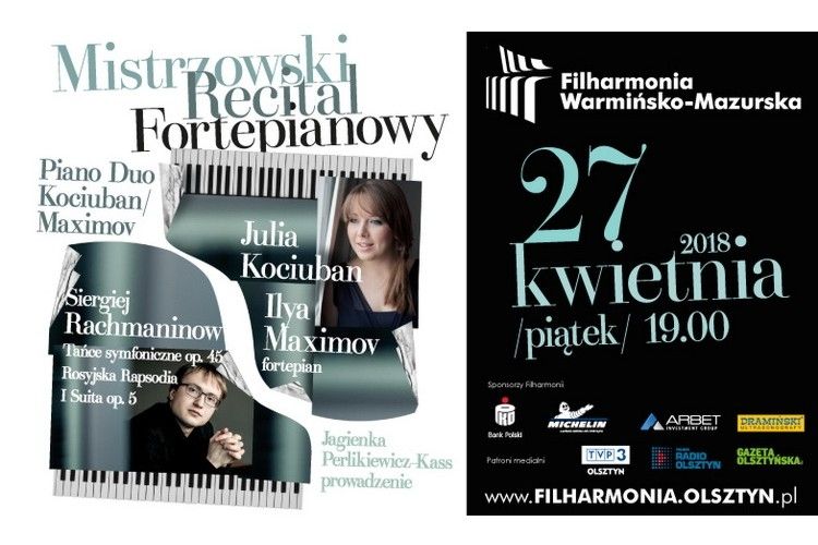 Duet fortepianowy Kociuban/Maximov wystąpi w olsztyńskiej filharmonii