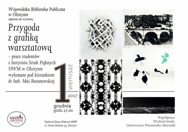 „Przygoda z grafiką warsztatową” w piątek w Galerii Stary Ratusz