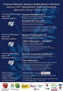 46. Ogólnopolskie Spotkania Zamkowe „Śpiewajmy Poezję” rozpoczną się w czwartek