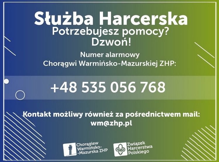 Dorośli harcerze z ZHP na służbie w związku z epidemią COVID-19