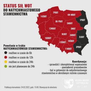 Zmiana statusu do natychmiastowego stawiennictwa żołnierzy Wojsk Obrony Terytorialnej
