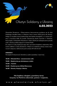 OPiOA zaprasza do wspólnego wsparcia Ukrainy w  nadchodzącą niedzielę