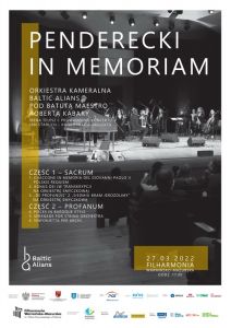 Penderecki in Memoriam - Najpiękniejsza muzyka Krzysztofa Pendereckiego w niedzielę w filharmonii
