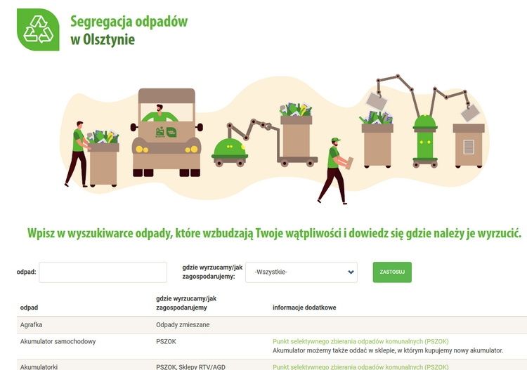 Miasto uruchomiło wyszukiwarkę pomagającą mieszkańcom w prawidłowym segregowaniu odpadów 