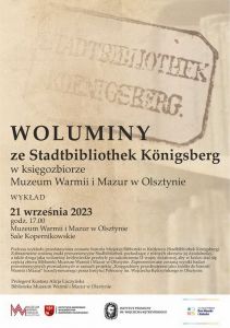 Muzeum Warmii i Mazur w Olsztynie zaprasza na spotkanie na temat Miejskiej Biblioteki w Królewcu