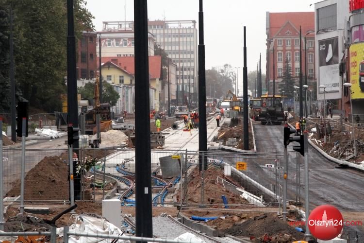 Budowa linii tramwajowych w centrum  Olsztyna wkracza w końcową fazę