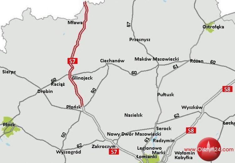 Ruszyły przetargi na projekt i budowę drogi ekspresowej S7 Napierki-Płońsk