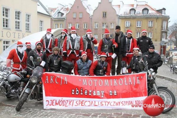 Motomikołaje kwestują na rzecz szpitala dziecięcego
