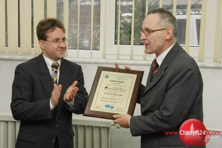 Zarząd Dróg Wojewódzkich odebrał certyfikat ISO