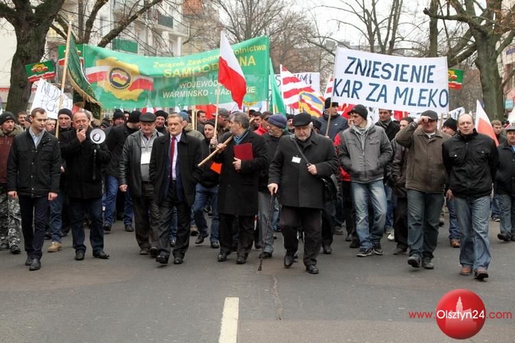 Rolnicy protestowali w Olsztynie