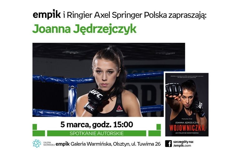 Joanna Jędrzejczyk z książką o sobie w Galerii Warmińskiej