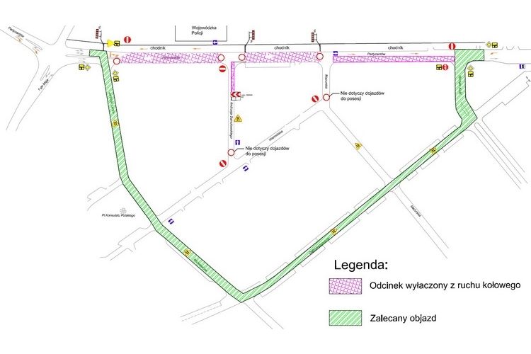 Będzie zmiana organizacji ruchu na ulicy Partyzantów