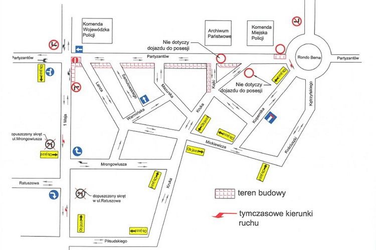 W nocy drogowcy zmienią organizację ruchu na ul. Partyzantów