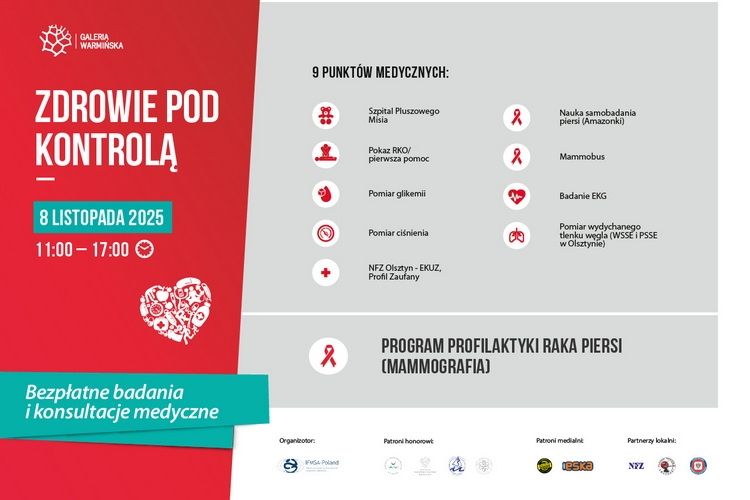 Akcja „Zdrowie pod Kontrolą” w Galerii Warmińskiej
