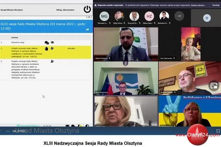 Olsztyn wypowiada umowę partnerską Kaliningradowi. Rada Miasta podjęła uchwałę w tej sprawie