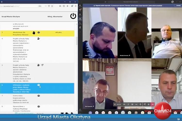 Zdalne absolutorium dla prezydenta Olsztyna